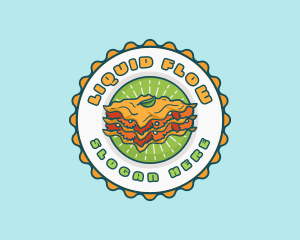 Lasagna Pasta Emblem logo design