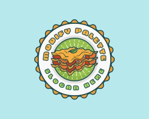 Lasagna Pasta Emblem logo design