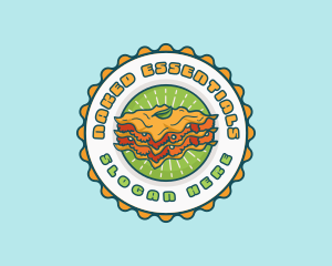 Lasagna Pasta Emblem logo design