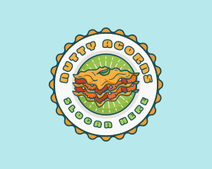 Lasagna Pasta Emblem logo design