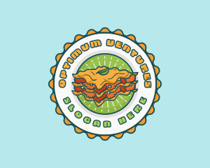 Lasagna Pasta Emblem logo design