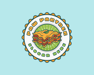 Lasagna Pasta Emblem logo design