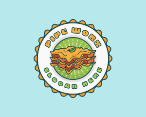 Lasagna Pasta Emblem logo design