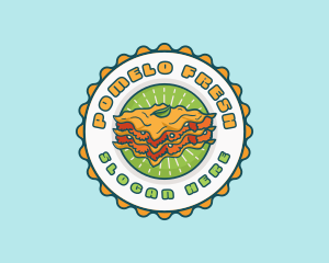 Lasagna Pasta Emblem logo design