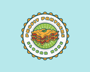 Lasagna Pasta Emblem logo design