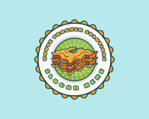 Lasagna Pasta Emblem logo design