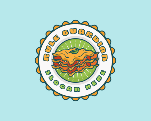 Lasagna Pasta Emblem logo design