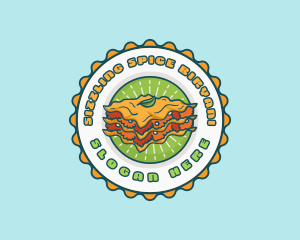 Lasagna Pasta Emblem logo design