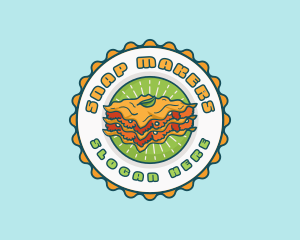 Lasagna Pasta Emblem logo design