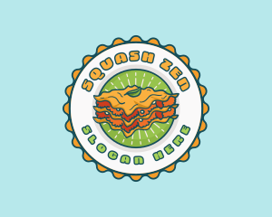 Lasagna Pasta Emblem logo design