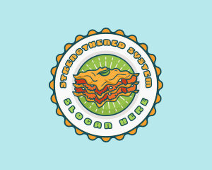 Lasagna Pasta Emblem logo design