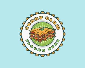 Lasagna Pasta Emblem logo design