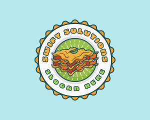 Lasagna Pasta Emblem logo design