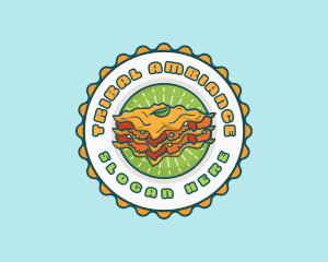 Lasagna Pasta Emblem logo design