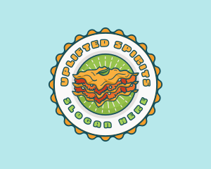 Lasagna Pasta Emblem logo design