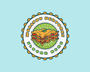 Lasagna Pasta Emblem logo design