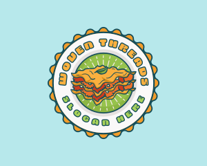 Lasagna Pasta Emblem logo design