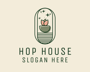 House Plant Flower logo design