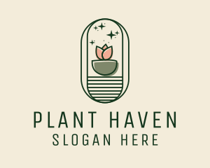 House Plant Flower logo design