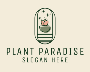 House Plant Flower logo design