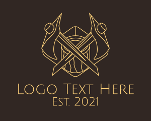 Minimalist Lumberjack Axe  logo design