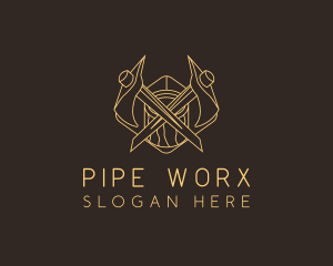 Minimalist Lumberjack Axe  logo design