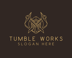 Minimalist Lumberjack Axe  logo design