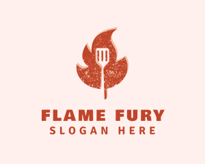 Fire Spatula Grilling logo design