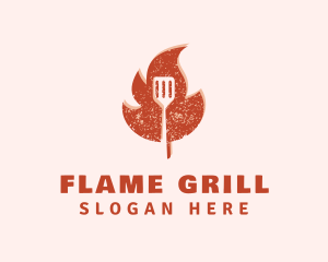 Fire Spatula Grilling logo design