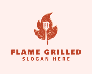 Fire Spatula Grilling logo design