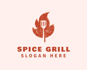 Fire Spatula Grilling logo design