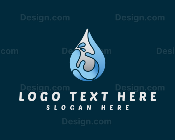 Water Droplet Splash Logo