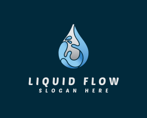 Water Droplet Splash logo design