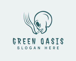 Green Skull Smoking logo design