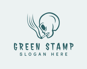 Green Skull Smoking logo design