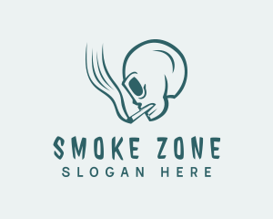 Green Skull Smoking logo design