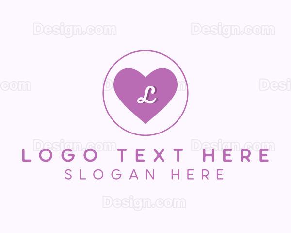 Purple Heart Letter Logo