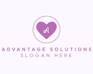 Purple Heart Letter logo design