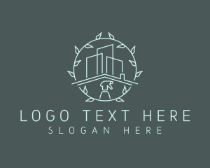 Clean - Eco Building Cleaning logo design