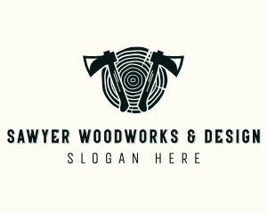 Lumberjack Woodwork Axe logo design