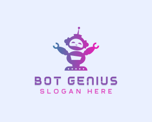 Cute Robot Tech logo design