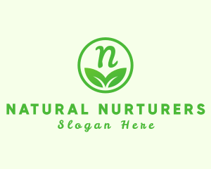 Organic Eco Leaf logo design