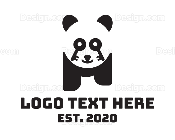 Key Lock Panda Logo