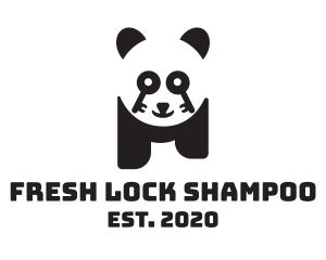 Key Lock Panda logo design