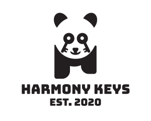 Key Lock Panda logo design