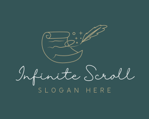 Scroll Quill Feather logo