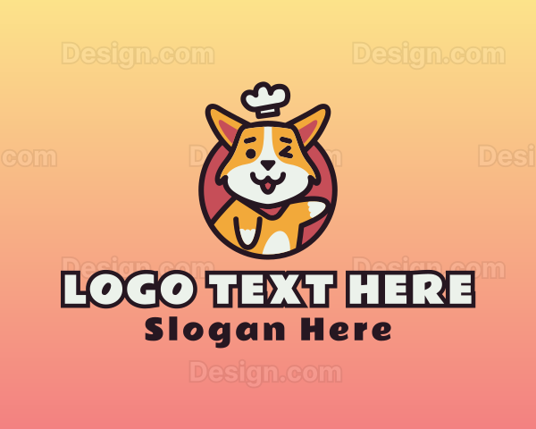 Cute Corgi Chef Logo