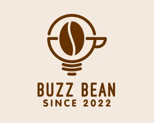 Light Bulb Coffee Bean logo design