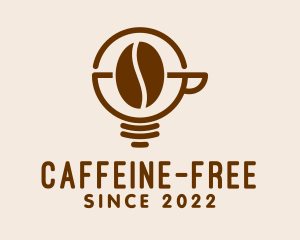 Light Bulb Coffee Bean logo design