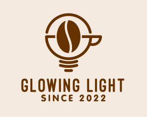 Light Bulb Coffee Bean logo design